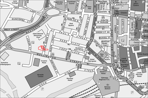 Map of Leeds indicating Lumen's office